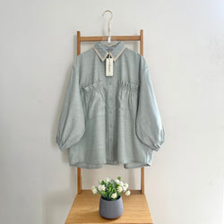 Image of Eclemix Top Yumana | Atasan Wanita Kemeja Daily Basic Saku Loose