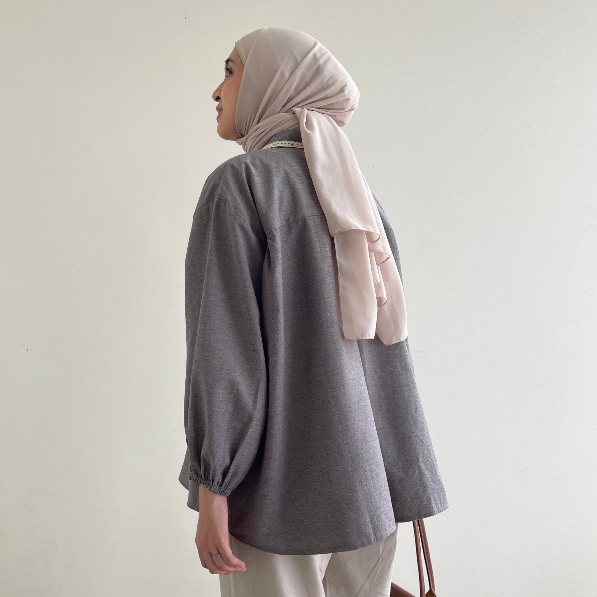 Eclemix Top Yumana | Atasan Wanita Kemeja Daily Basic Saku Loose