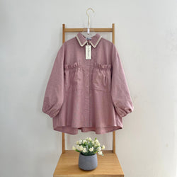 Image of Eclemix Top Yumana | Atasan Wanita Kemeja Daily Basic Saku Loose