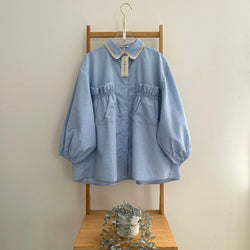 Image of Eclemix Top Yumana | Atasan Wanita Kemeja Daily Basic Saku Loose