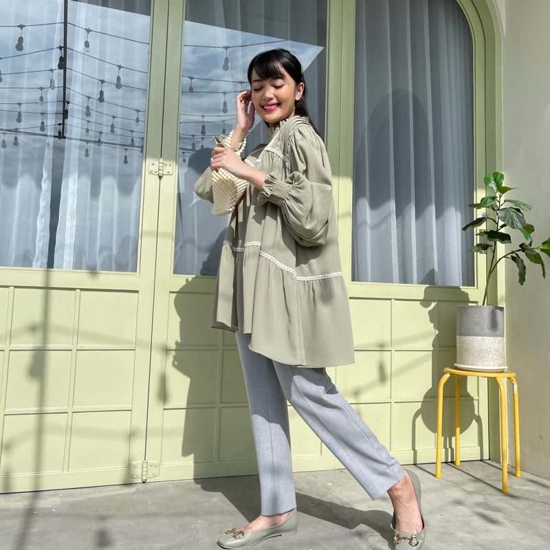 Eclemix Top Hari | Atasan Wanita Blouse Lengan panjang Loose