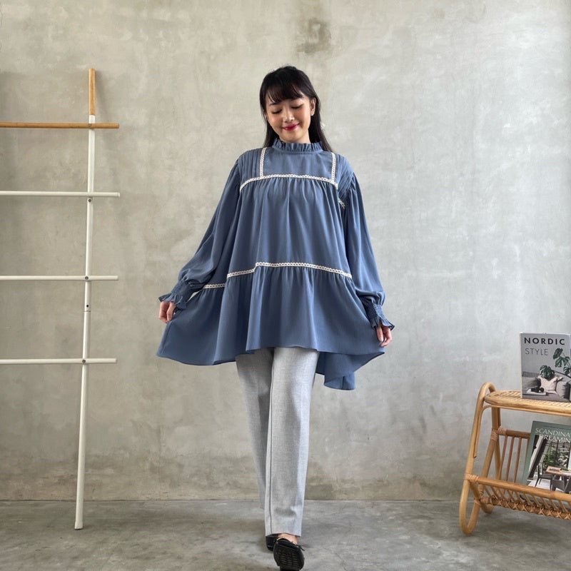 Eclemix Top Hari | Atasan Wanita Blouse Lengan panjang Loose
