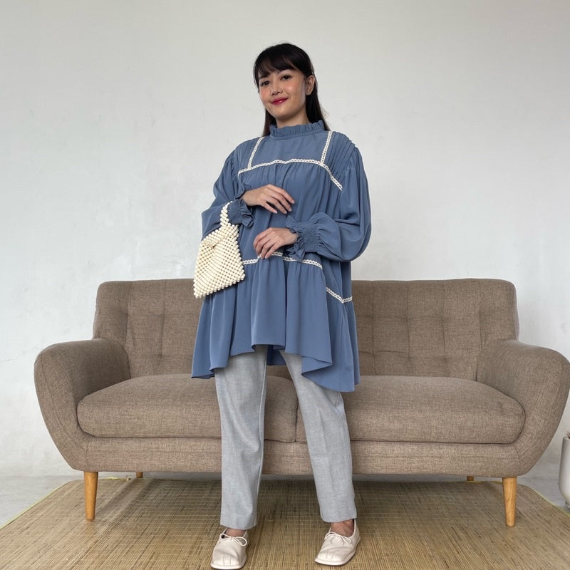 Eclemix Top Hari | Atasan Wanita Blouse Lengan panjang Loose