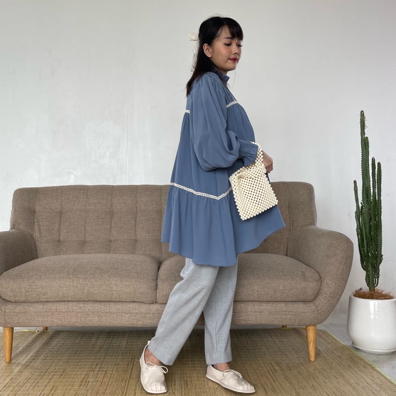 Eclemix Top Hari | Atasan Wanita Blouse Lengan panjang Loose