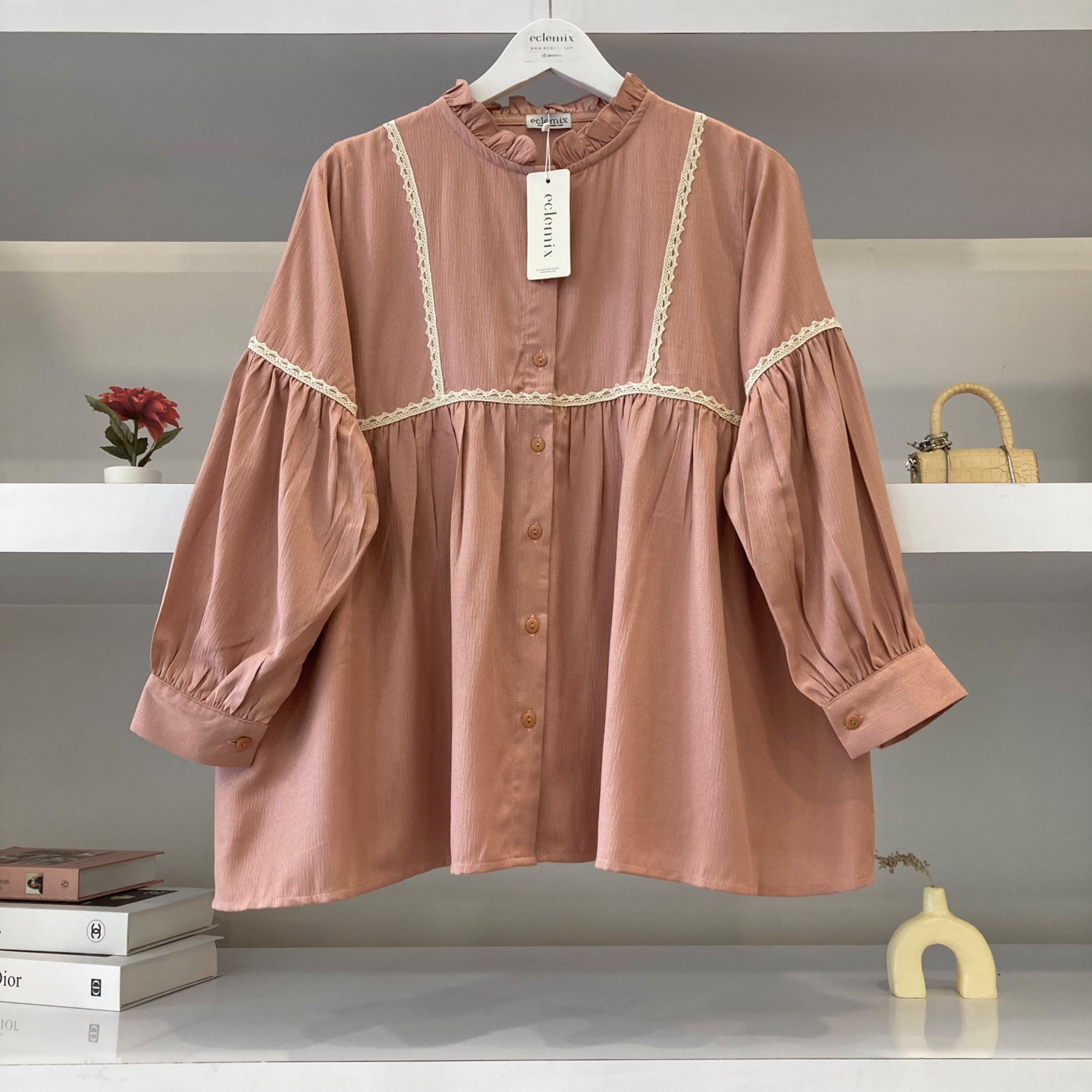 Image of Eclemix Top Sono | Atasan Wanita Blouse Polos Casual Shirt