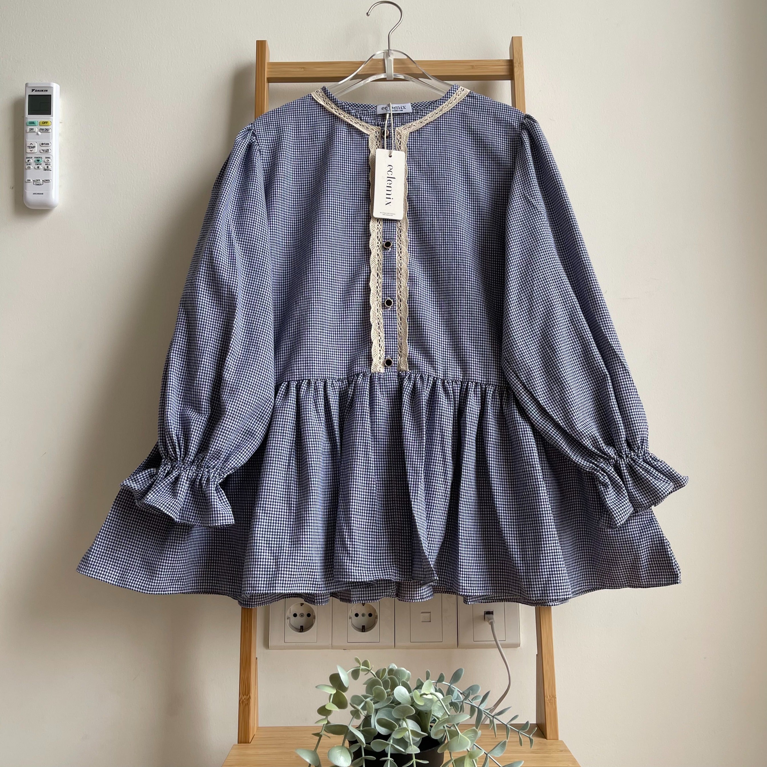 Eclemix Top Lana | Atasan Wanita Blouse Baby Doll Kancing Depan
