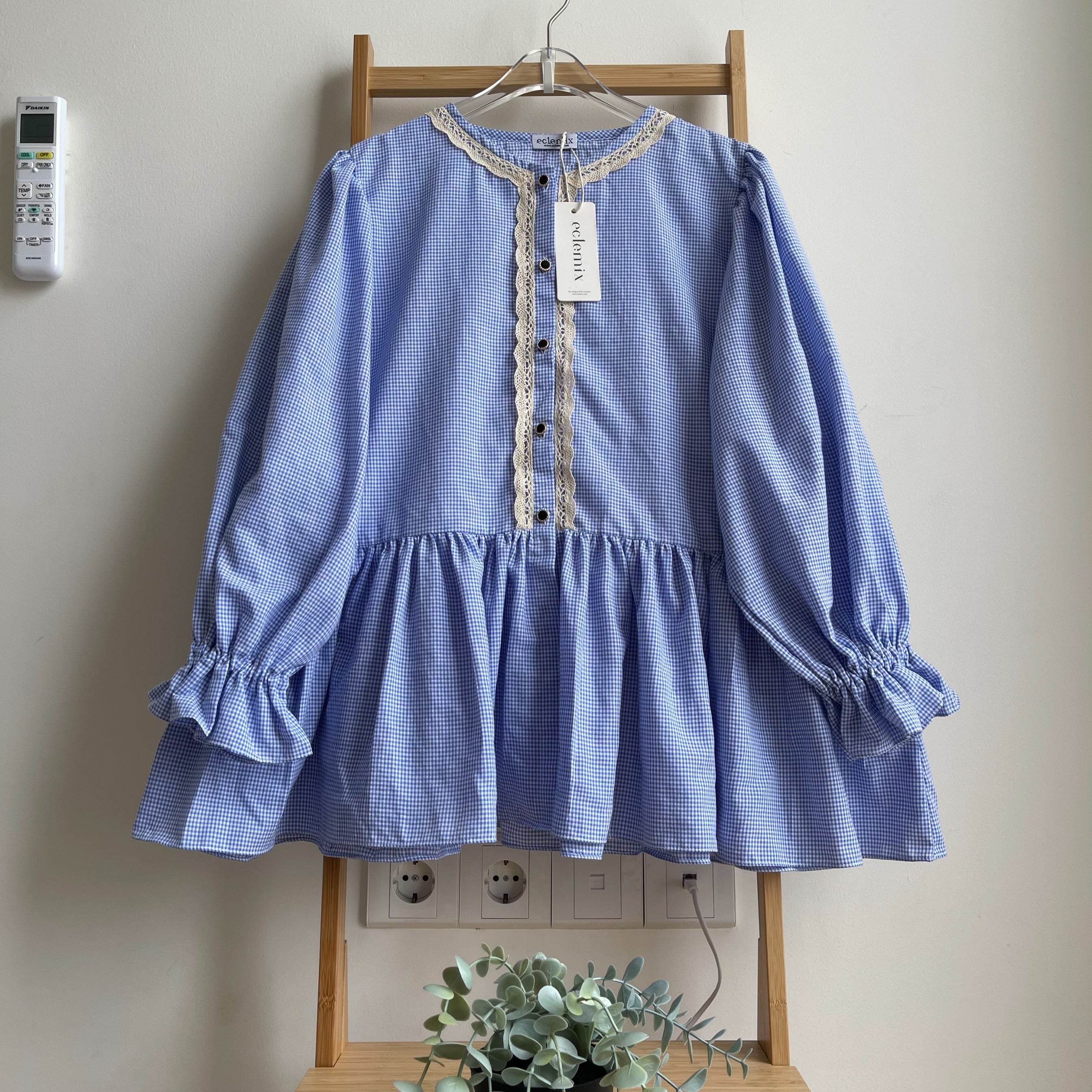 Eclemix Top Lana | Atasan Wanita Blouse Baby Doll Kancing Depan