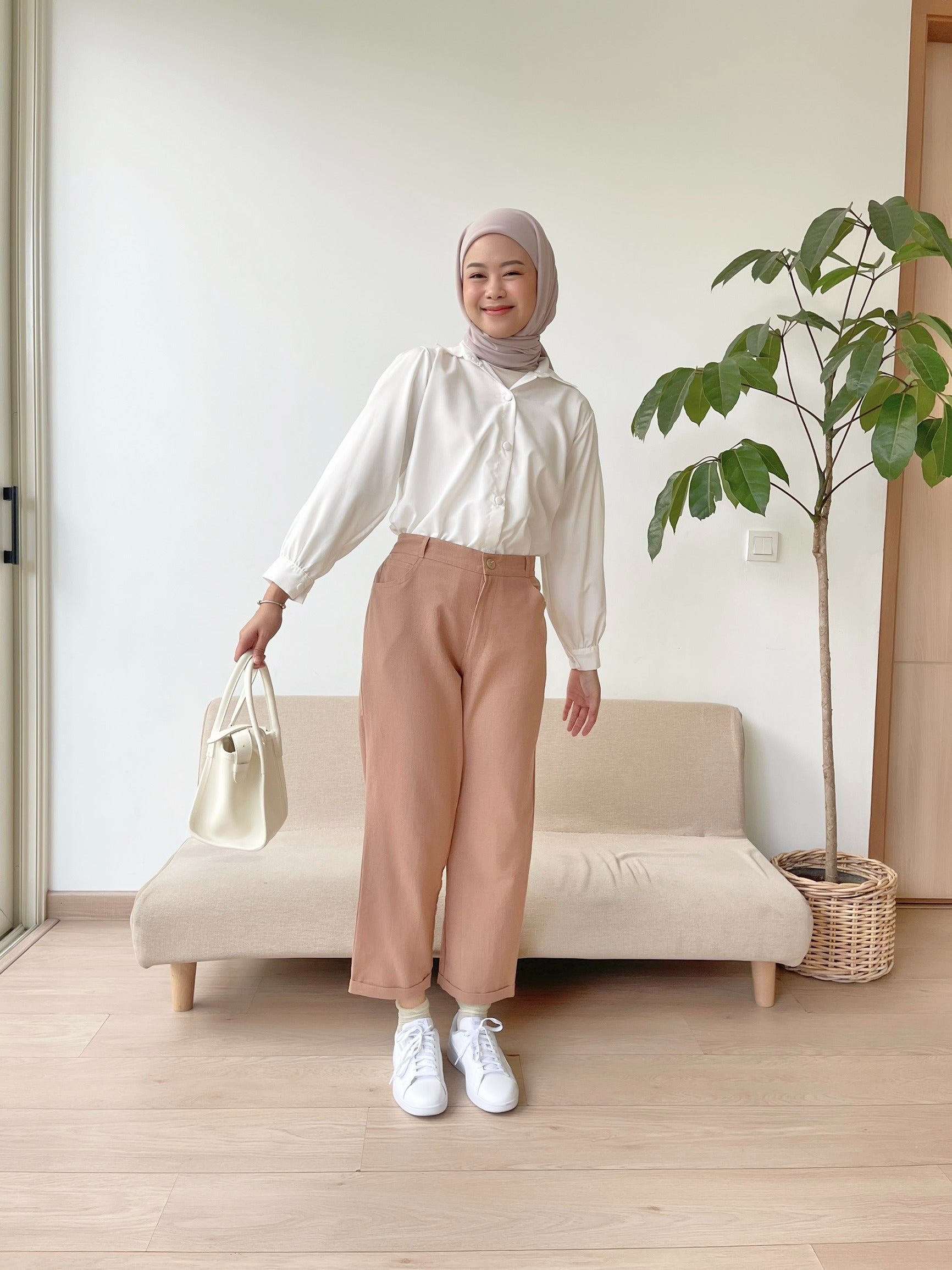 Eclemix Pants Bae | Celana Ankle Wanita Daily Basic Linen