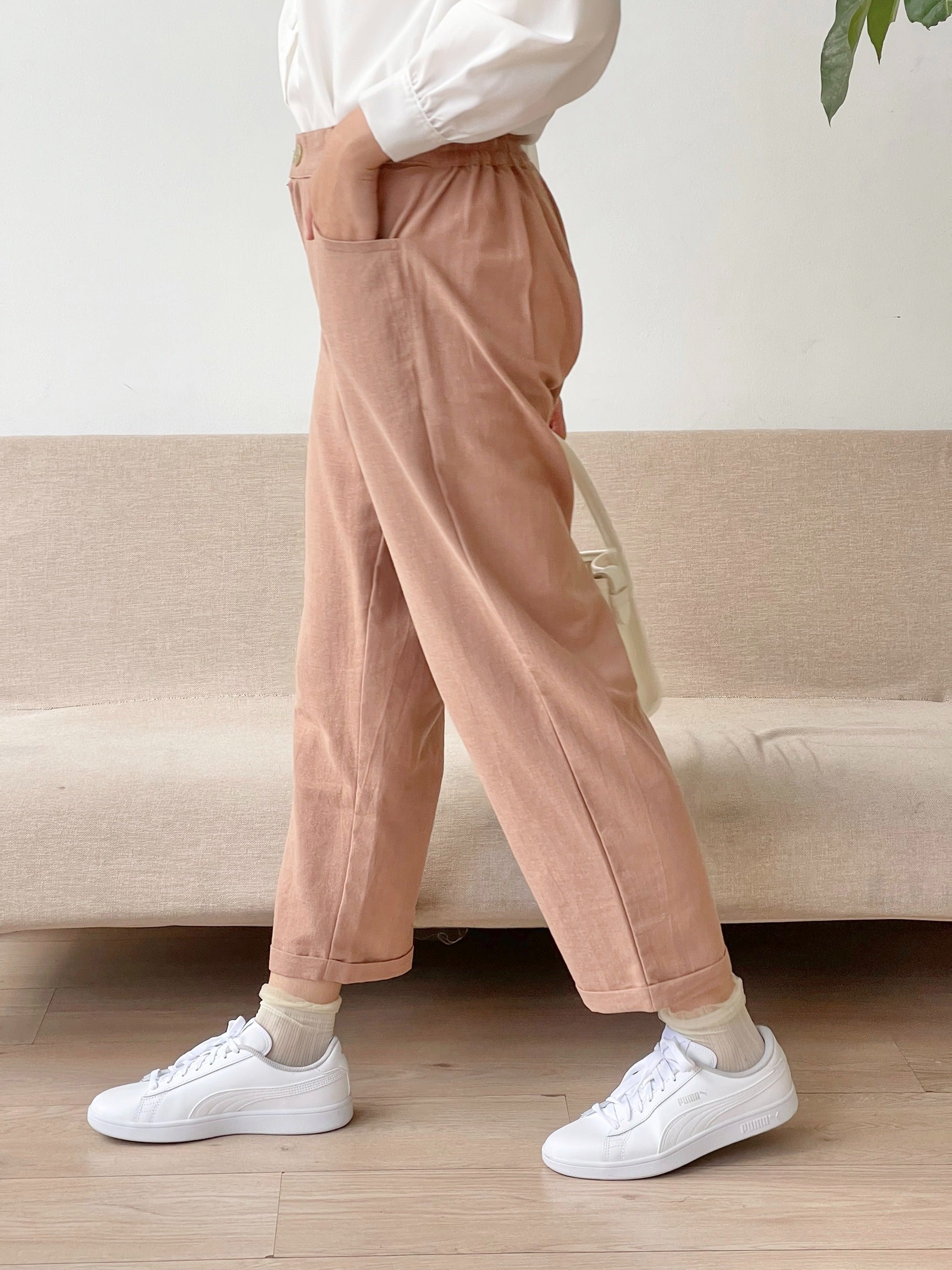 Eclemix Pants Bae | Celana Ankle Wanita Daily Basic Linen