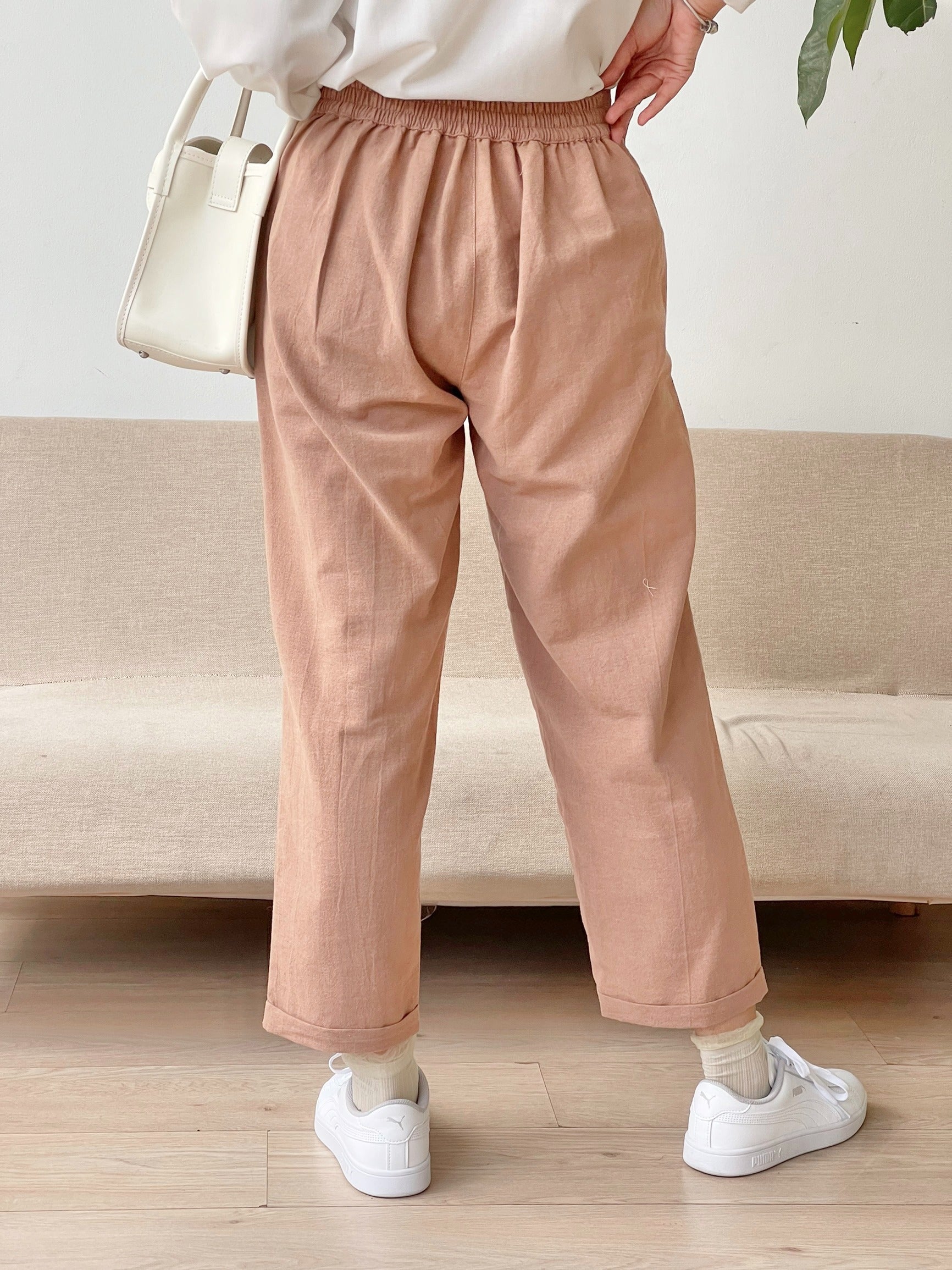 Eclemix Pants Bae | Celana Ankle Wanita Daily Basic Linen