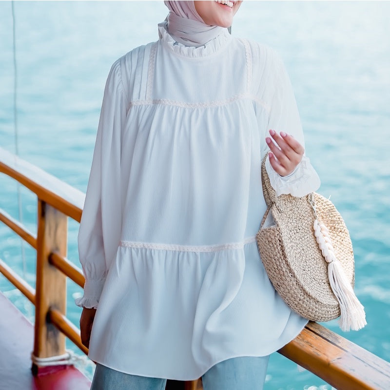 Eclemix Top Hari | Atasan Wanita Blouse Lengan panjang Loose