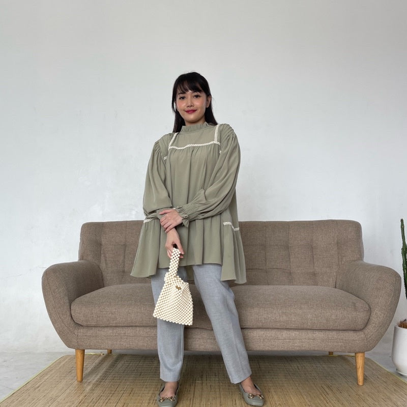 Eclemix Top Hari | Atasan Wanita Blouse Lengan panjang Loose